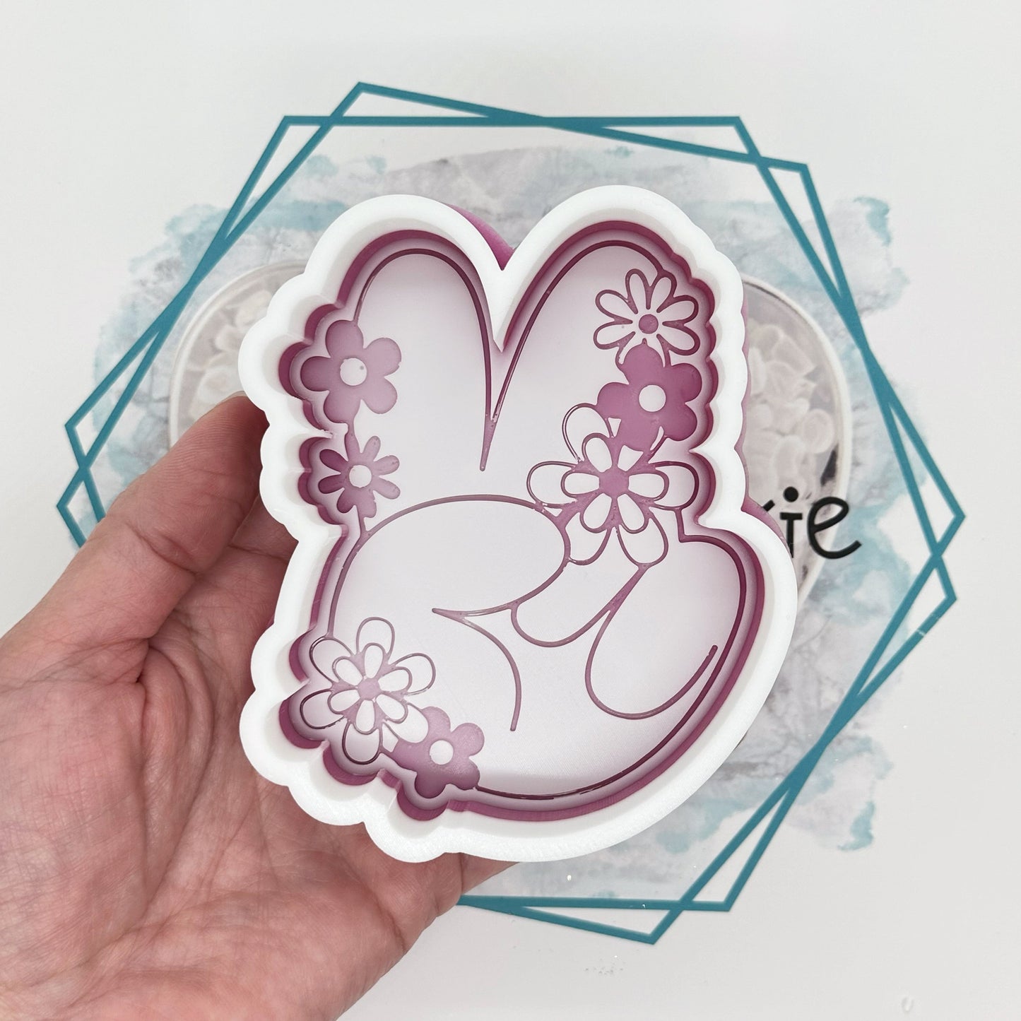 Floral Peace Sign Freshie Mold
