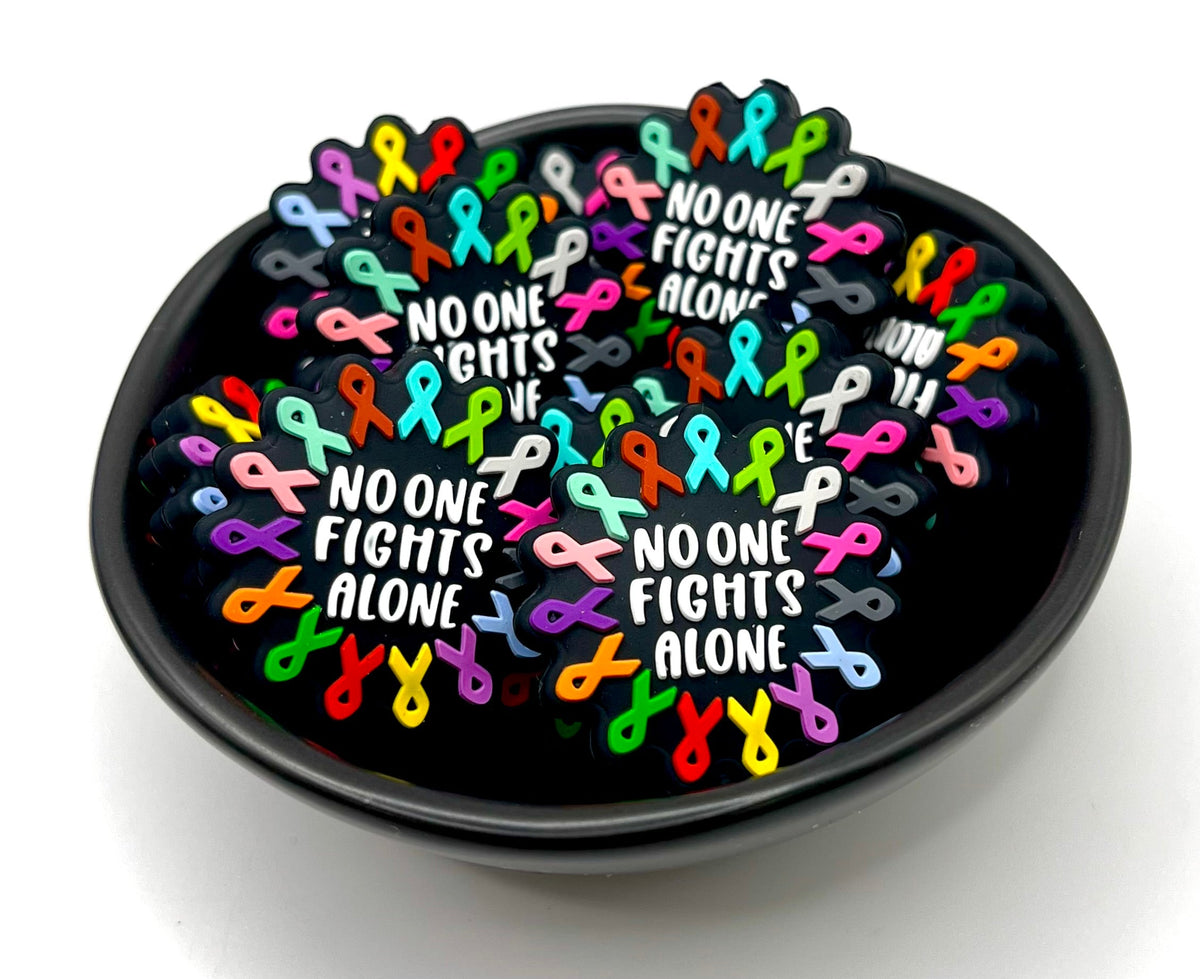 No One Fights Alone Ribbon Focal Bead