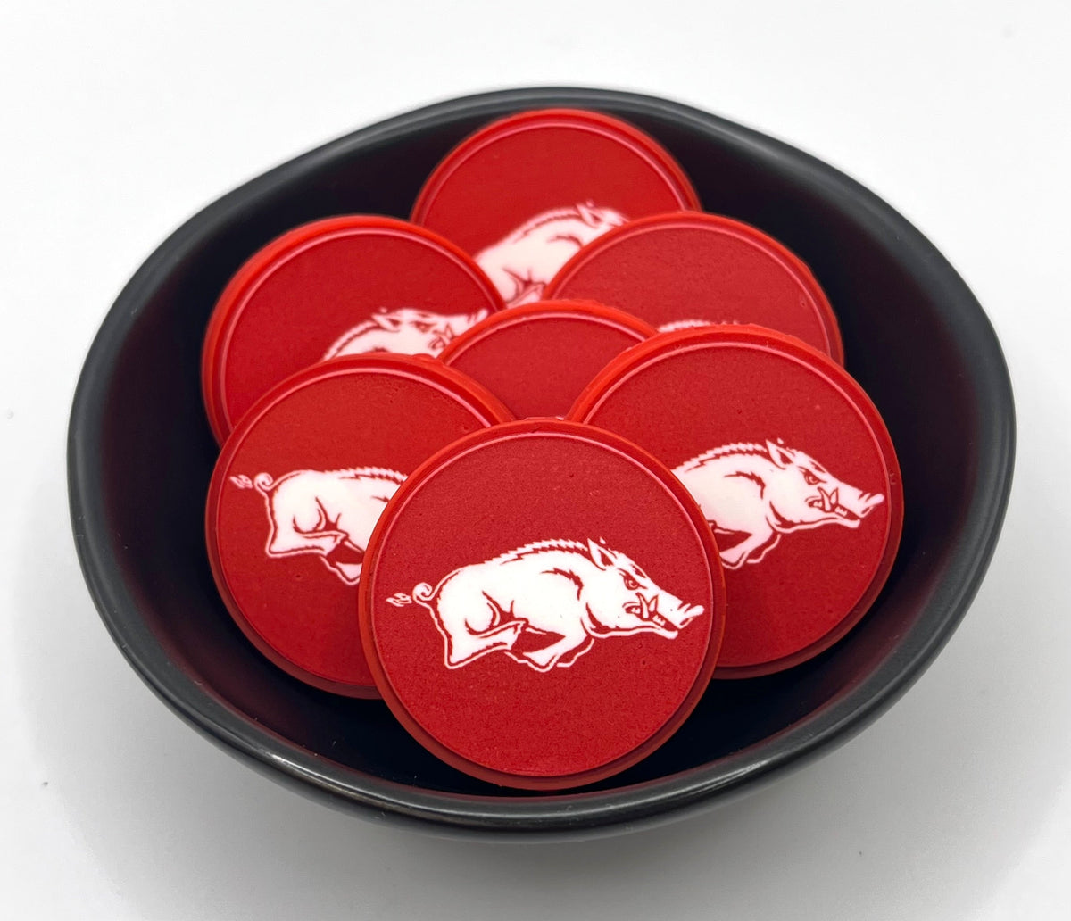 Arkansas Circle Football Focal Bead