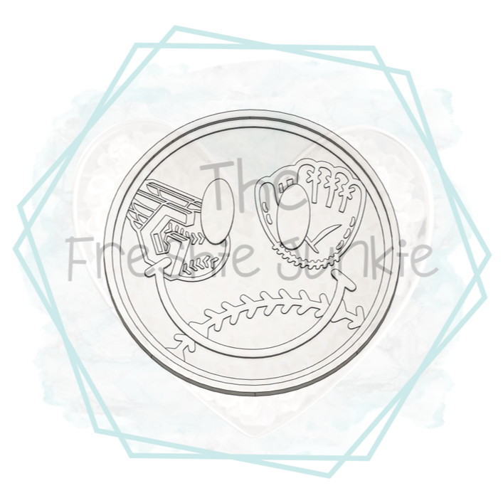 Baseball Smiley Inserts Freshie Mold (ORIGINAL DESIGNER)