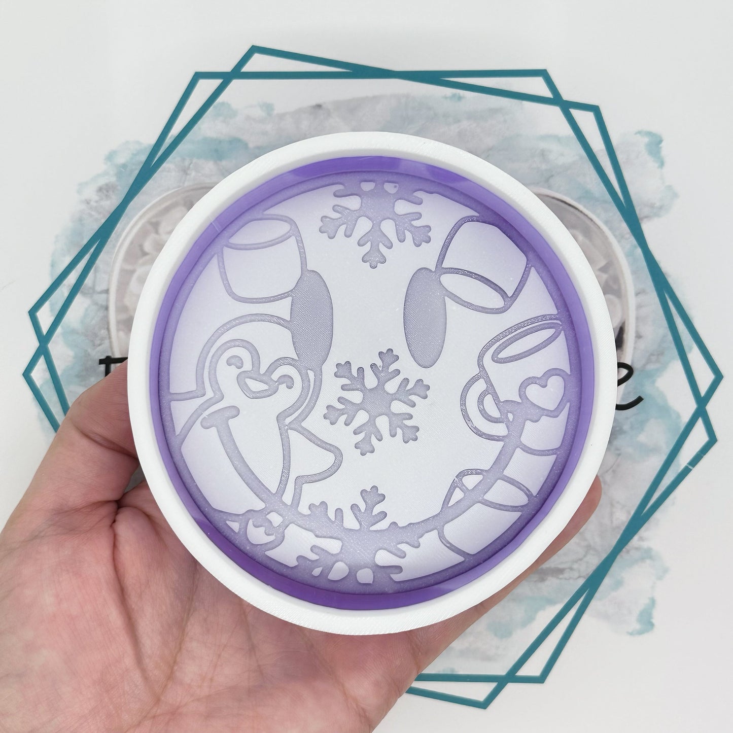 Penguin Snowflake Mug Smiley Freshie Mold