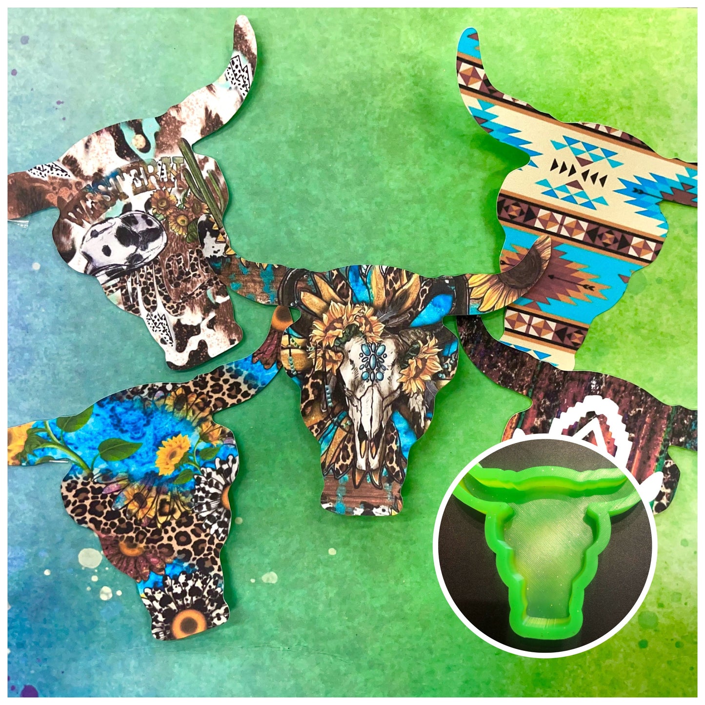 Plain Bull Skull Mold + Cardstock