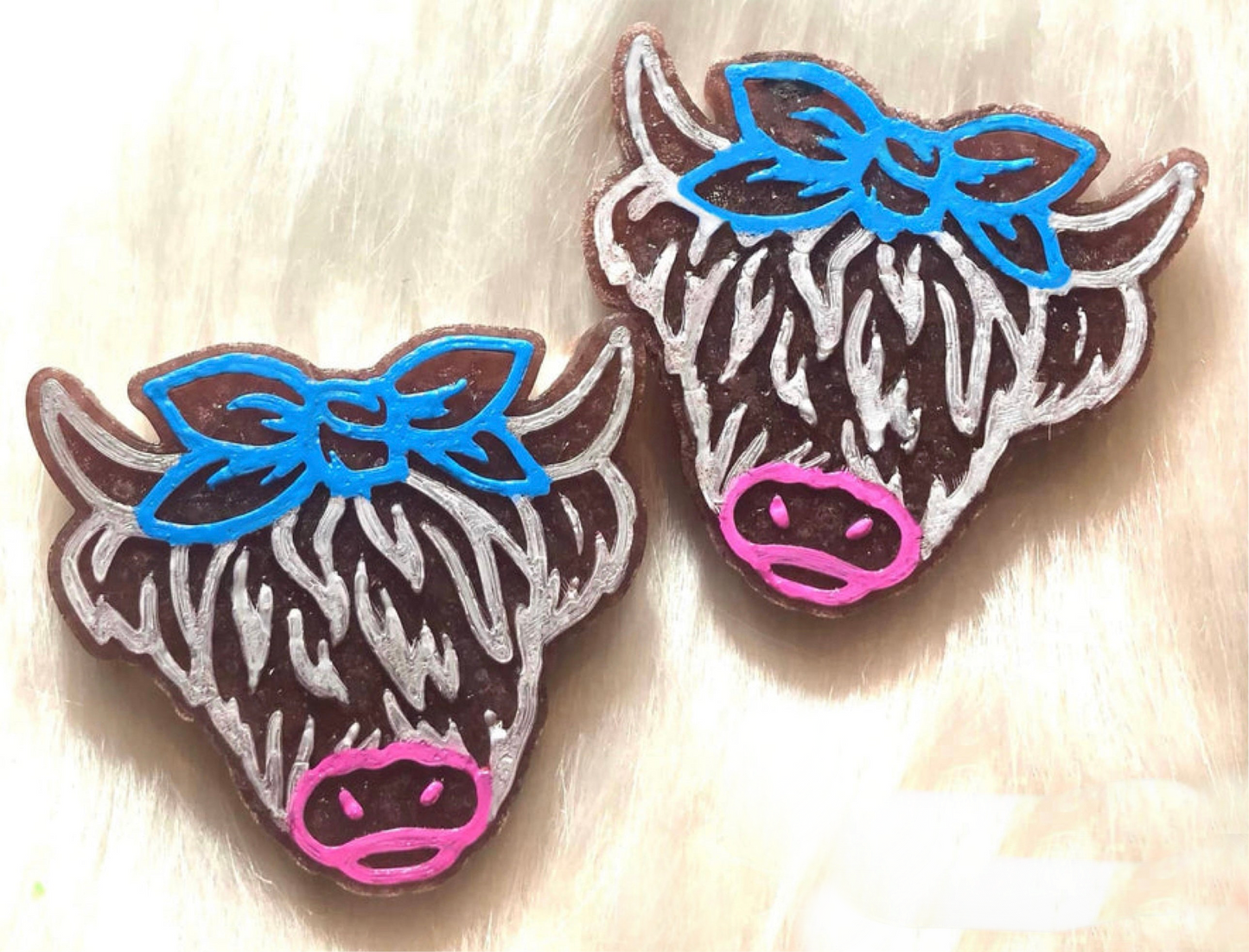 Highland Cow Head w/ Bow Vent Clip Mold