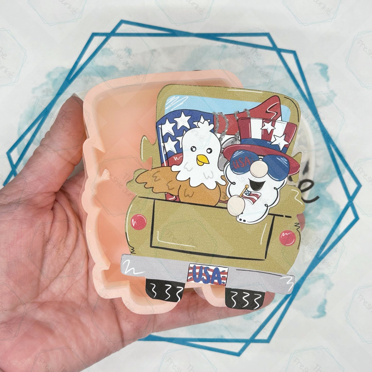 Truck Freshie Mold with 'Merica Themed Cardstock