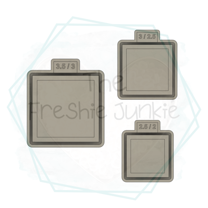 Square w/ Cardstock Insert Freshie Mold (MULTIPLE SIZES)