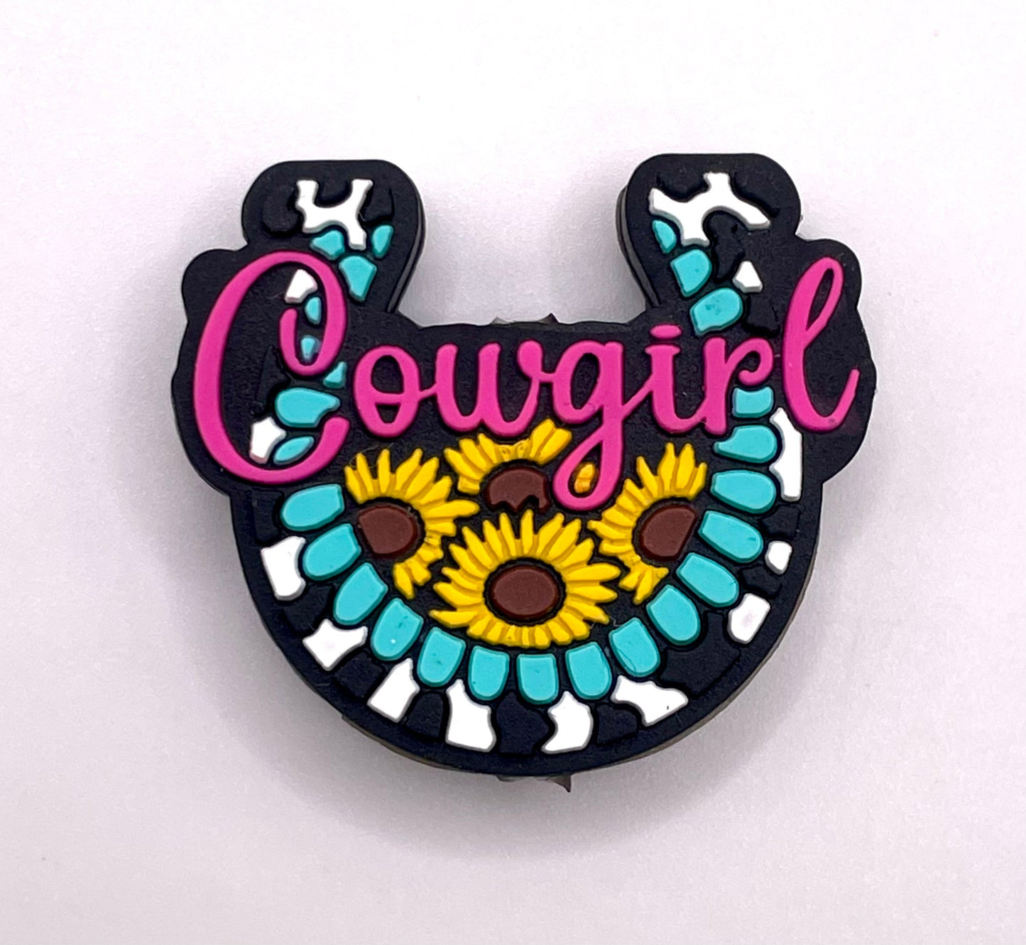 Cowgirl Sunflower Horseshoe Focal Bead