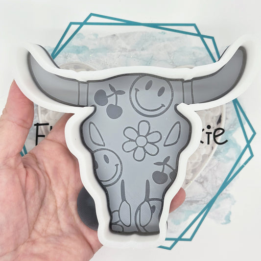Smiley Cherry Flower Aztec Bull Freshie Mold