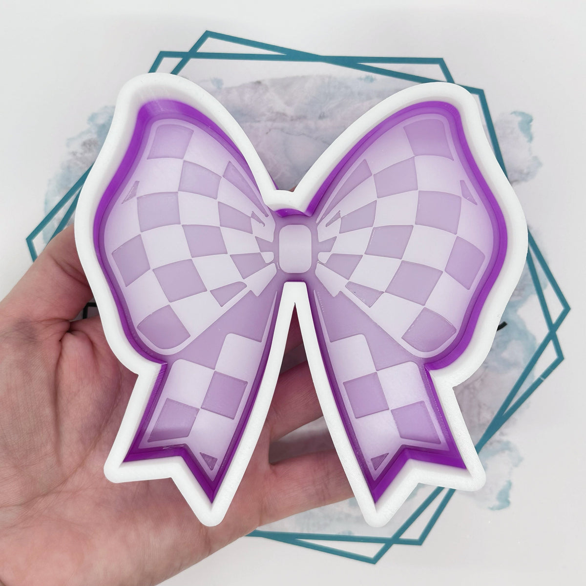 Checkered Bow Freshie Mold