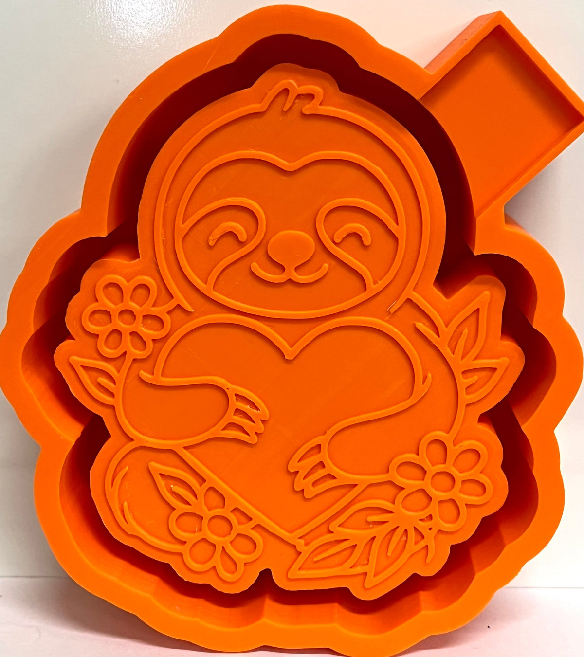 Valentine Sloth Holding Heart Mold