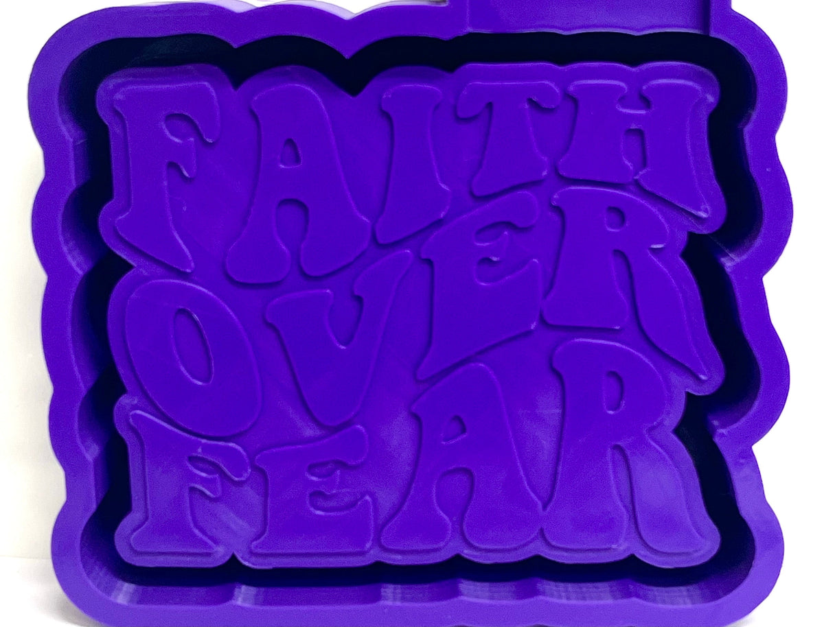 Faith Over Fear Retro Font Mold