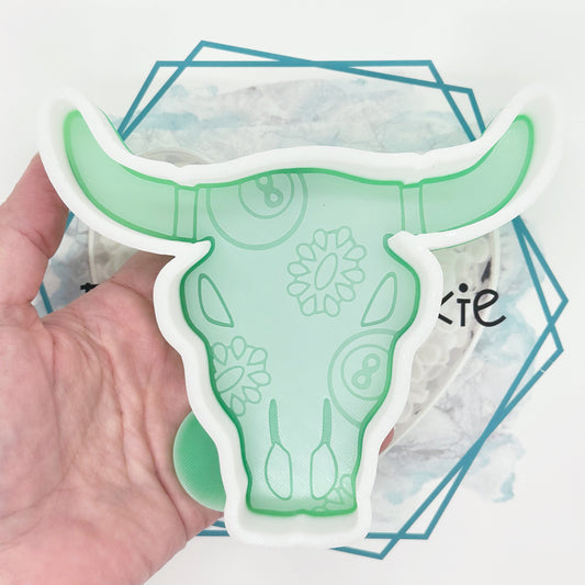 8 Ball Concho Aztec Bull Freshie Mold