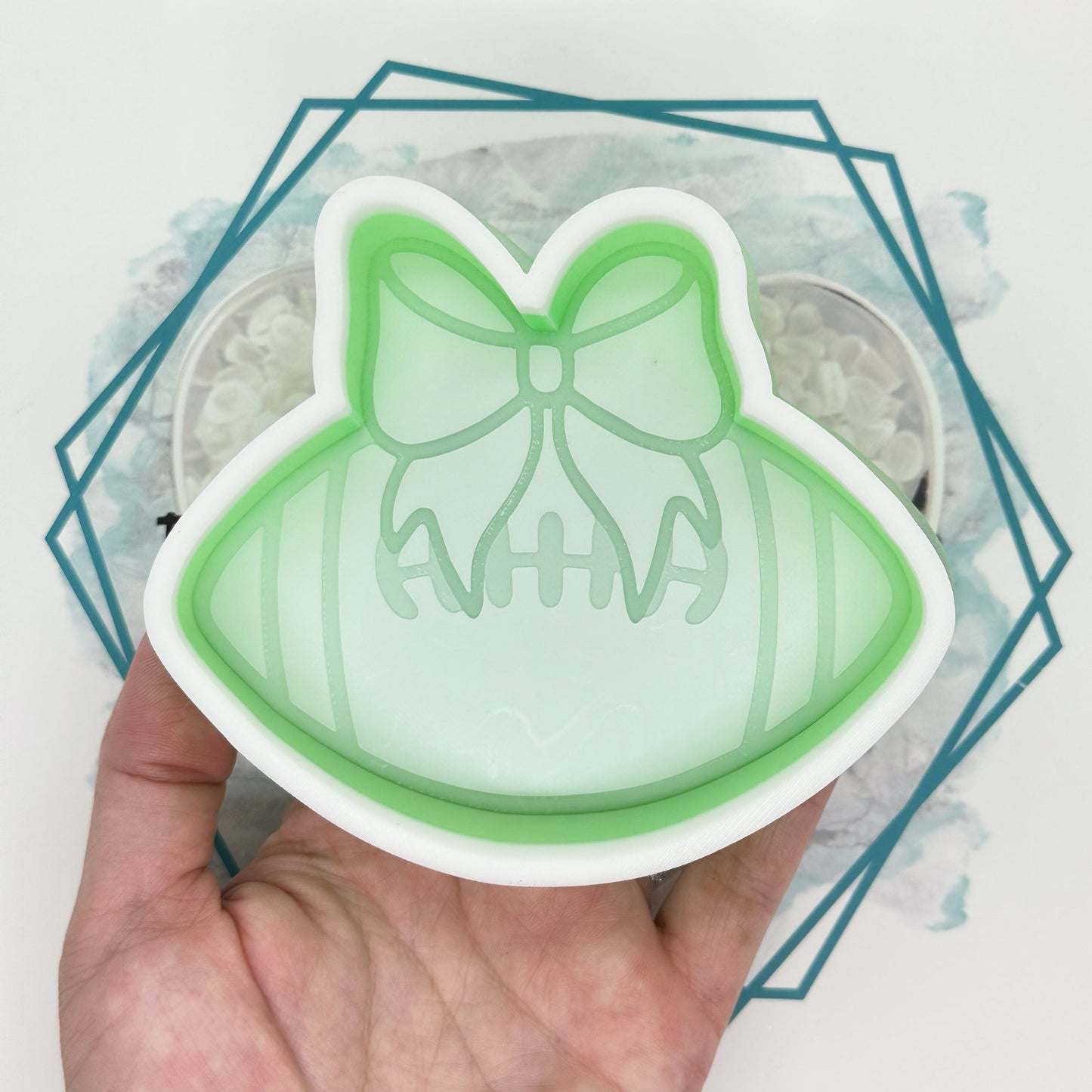 Football with Bow Freshie Mold