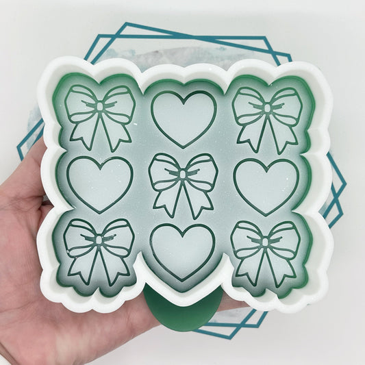 Bow & Heart Stack Freshie Mold