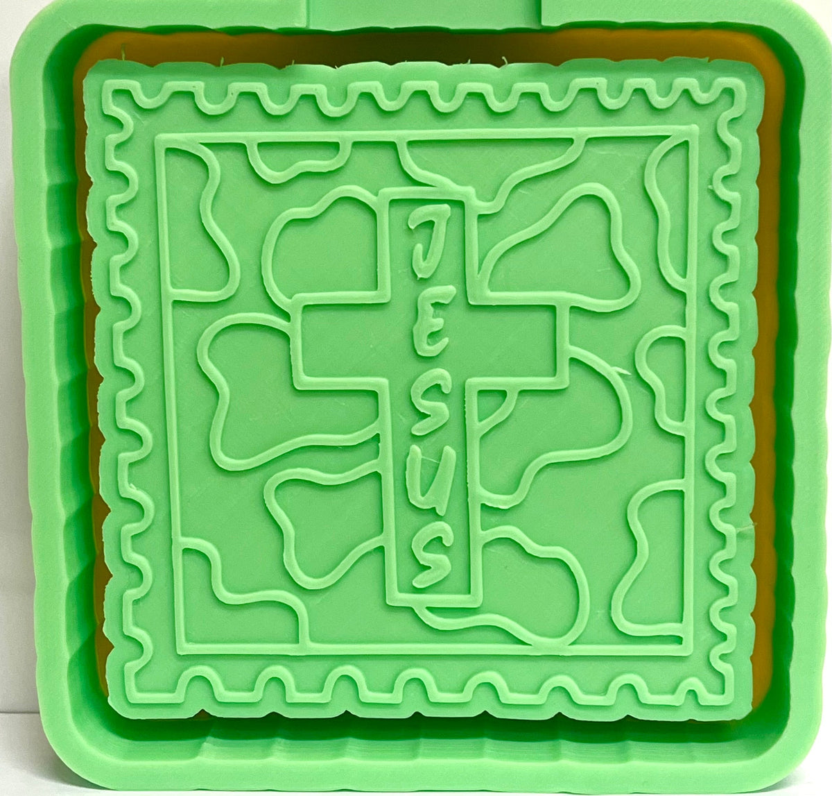 Cutesy Stamp with Camo and Jesus Cross Mold