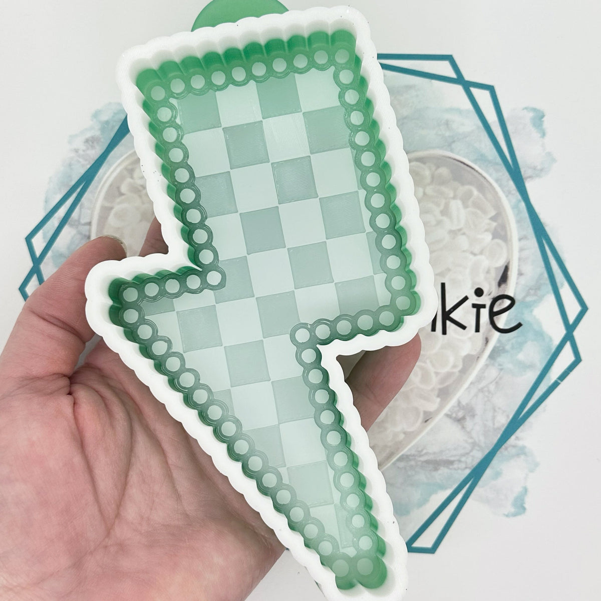 Checkered Lightning Bolt Freshie Mold
