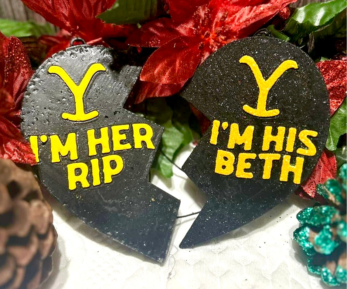 I’m Her RIP, I’m His Beth 2 Part Heart Mold
