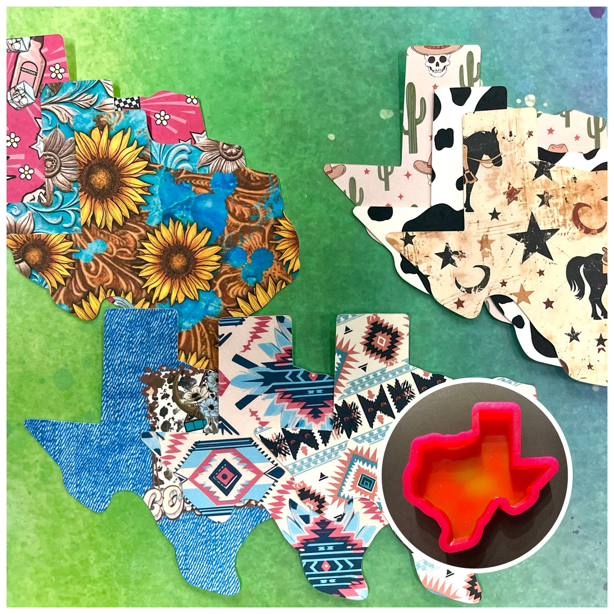 Texas Blank Shape Mold + Cardstock