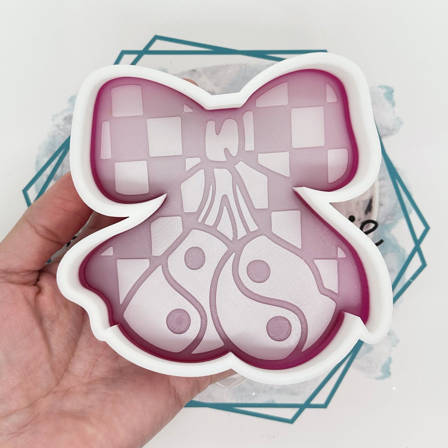 Checkered Coquette Ying Yang Cherries Freshie Mold