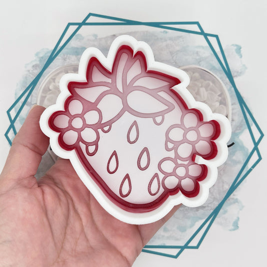 Strawberry with Flowers Freshie Mold