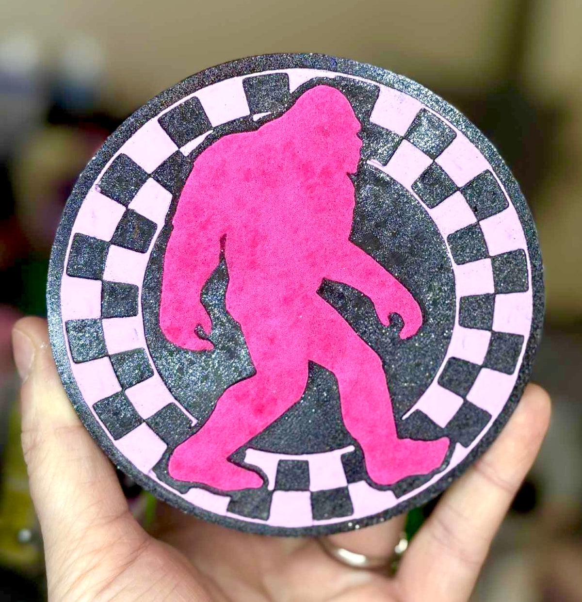 Checkered Circle Bigfoot Sasquatch Mold