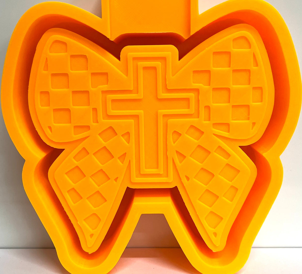 Checkered Bow with Cross Mold