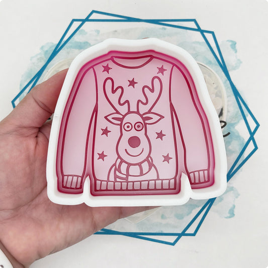 Reindeer Ugly Sweater Freshie Mold