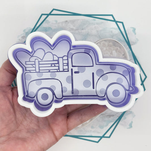 Polka Dot Truck with Hearts Freshie Mold