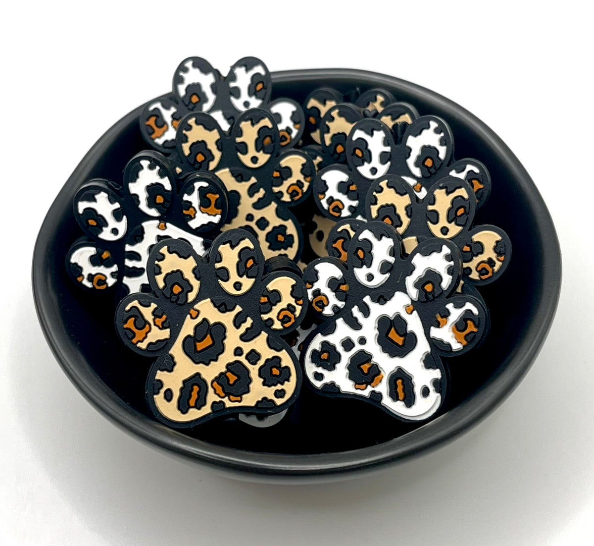 Leopard Print Paw Focal Bead