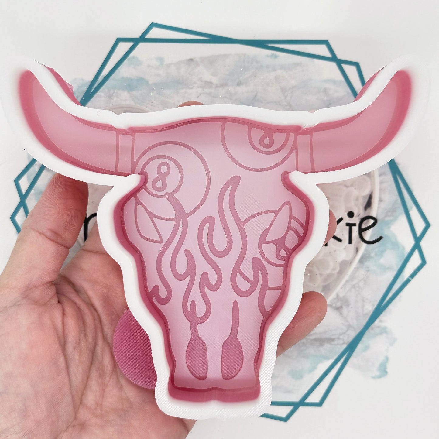 8 Ball Flame Aztec Bull Freshie Mold