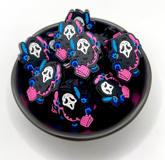 Cartoon Blue Guy Dressed In Halloween Scary Mask Focal Bead