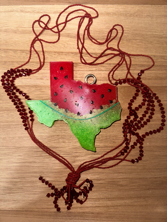 Watermelon Texas State Shape Car Freshie