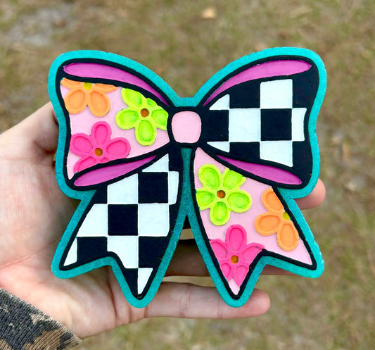 Checkered and Flowery Bow Mold