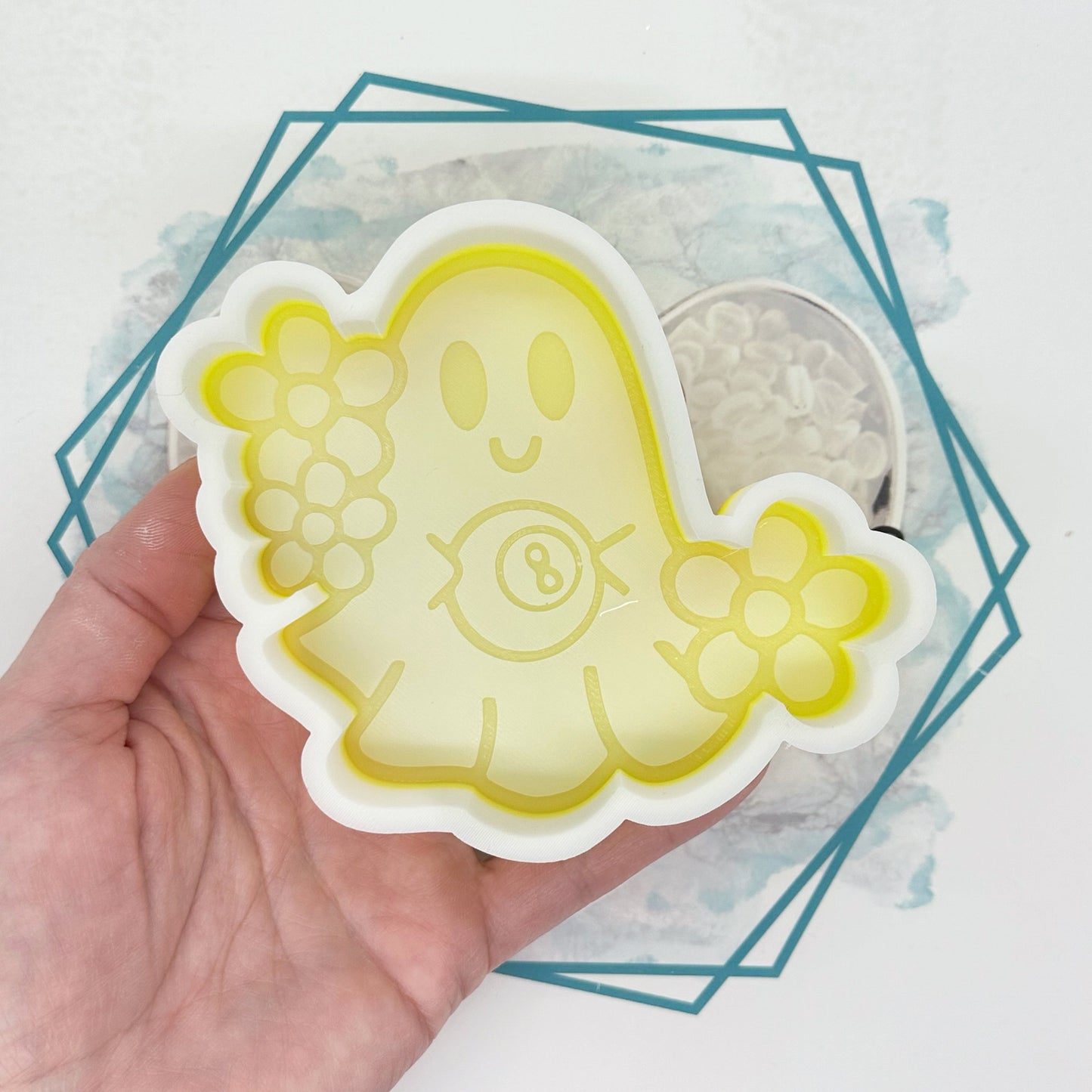 8 Ball Ghost Freshie Mold