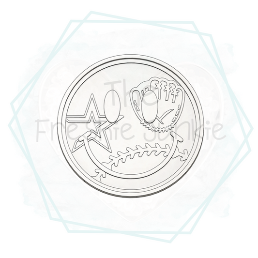 Baseball Smiley Inserts Freshie Mold (ORIGINAL DESIGNER)