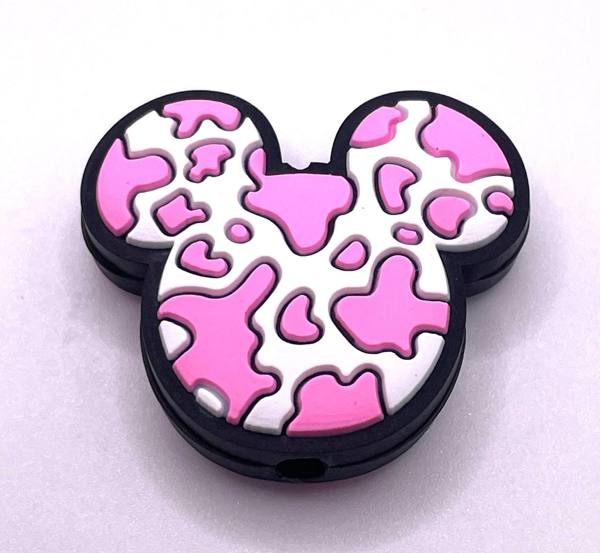 Cow Print Mouse Focal Bead