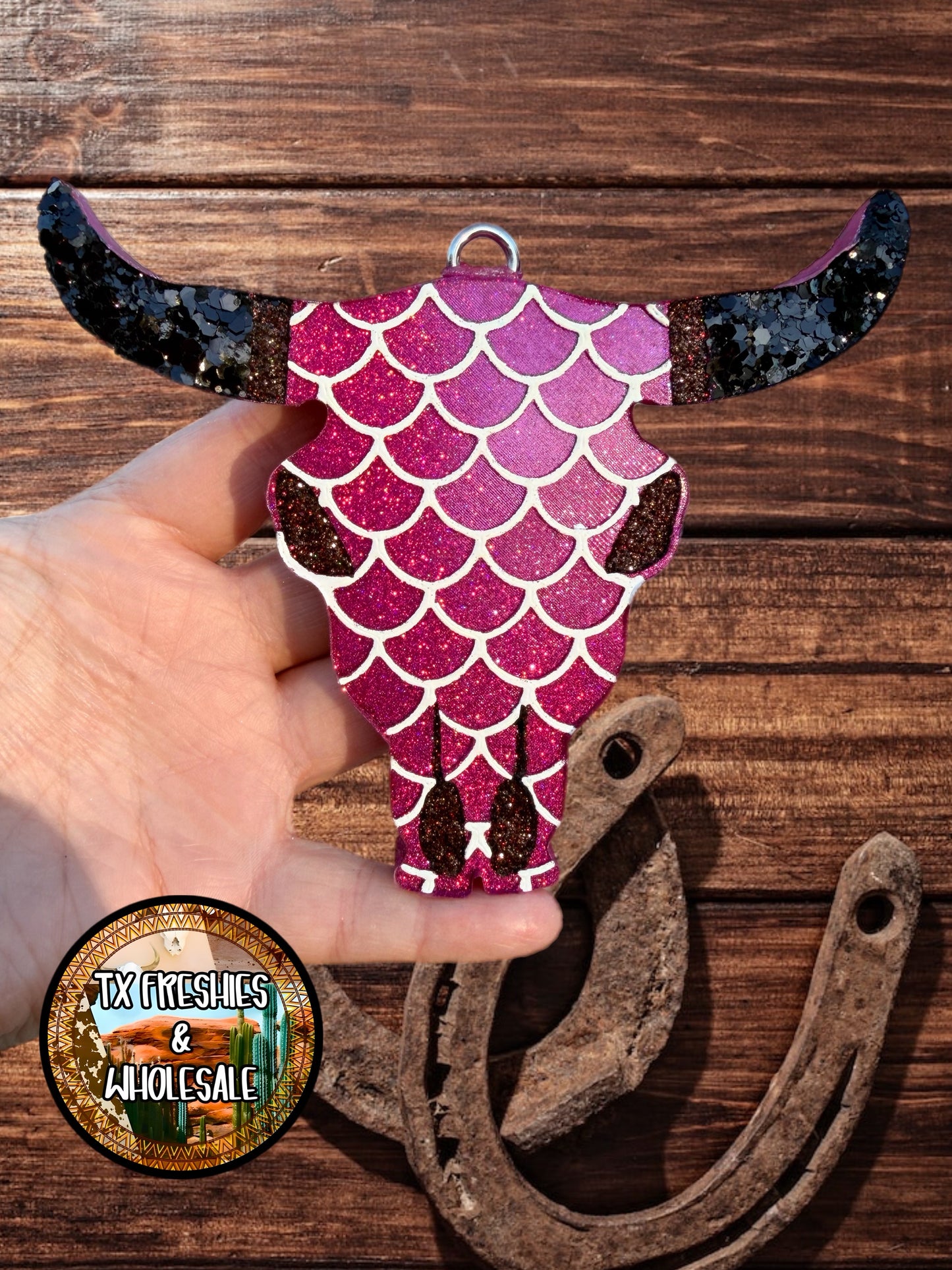 AZTEC BULL SKULL PAINTED CAR FRESHIE (YOU CHOOSE DESIGN)