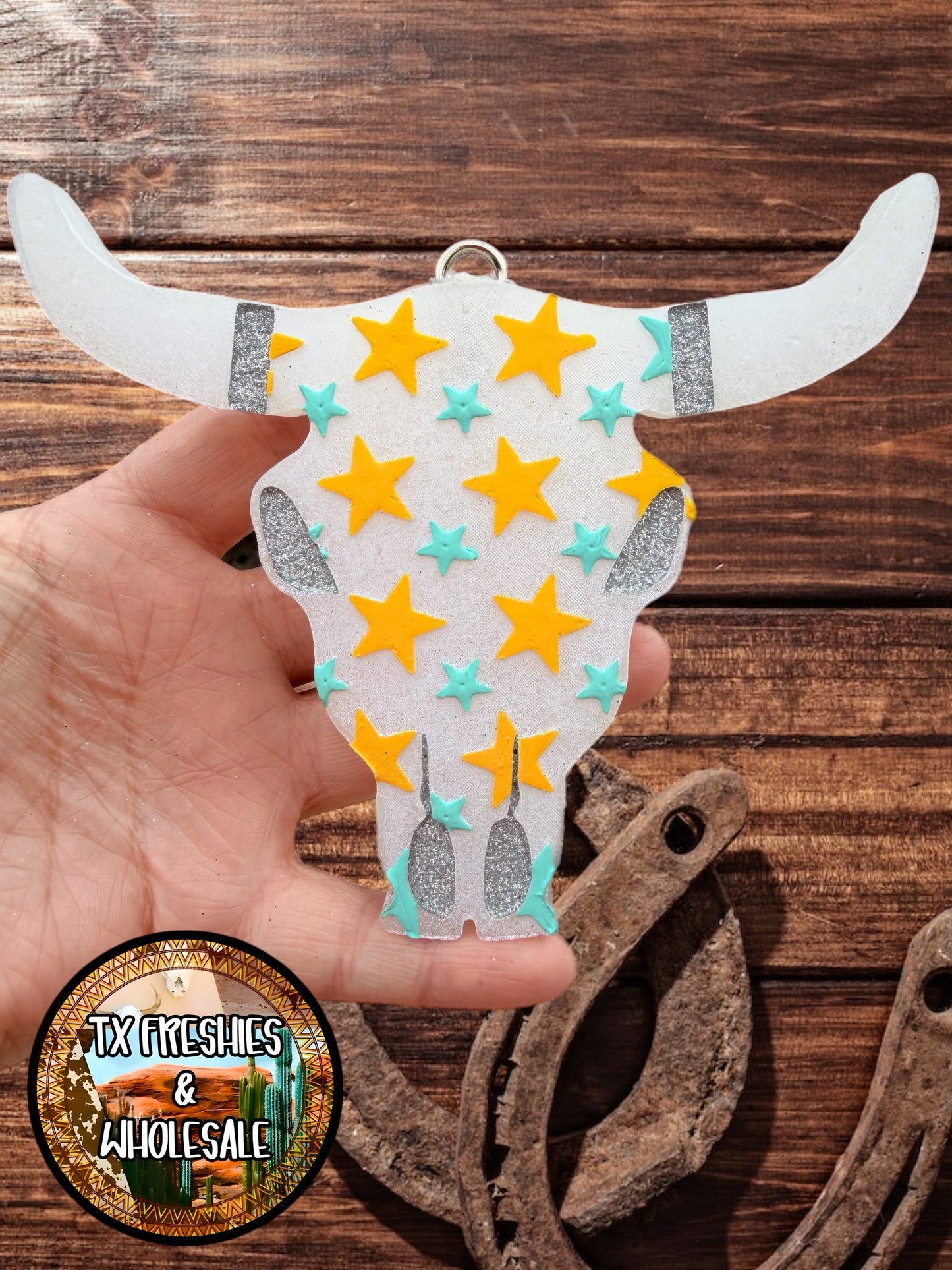 AZTEC BULL SKULL PAINTED CAR FRESHIE (YOU CHOOSE DESIGN)