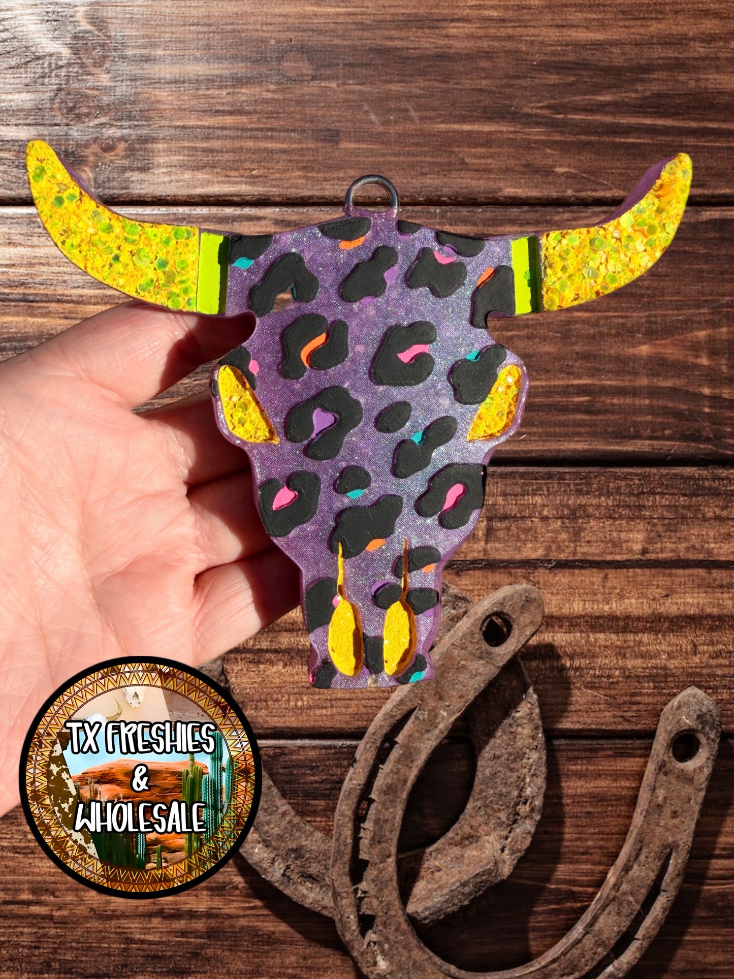 AZTEC BULL SKULL PAINTED CAR FRESHIE (YOU CHOOSE DESIGN)