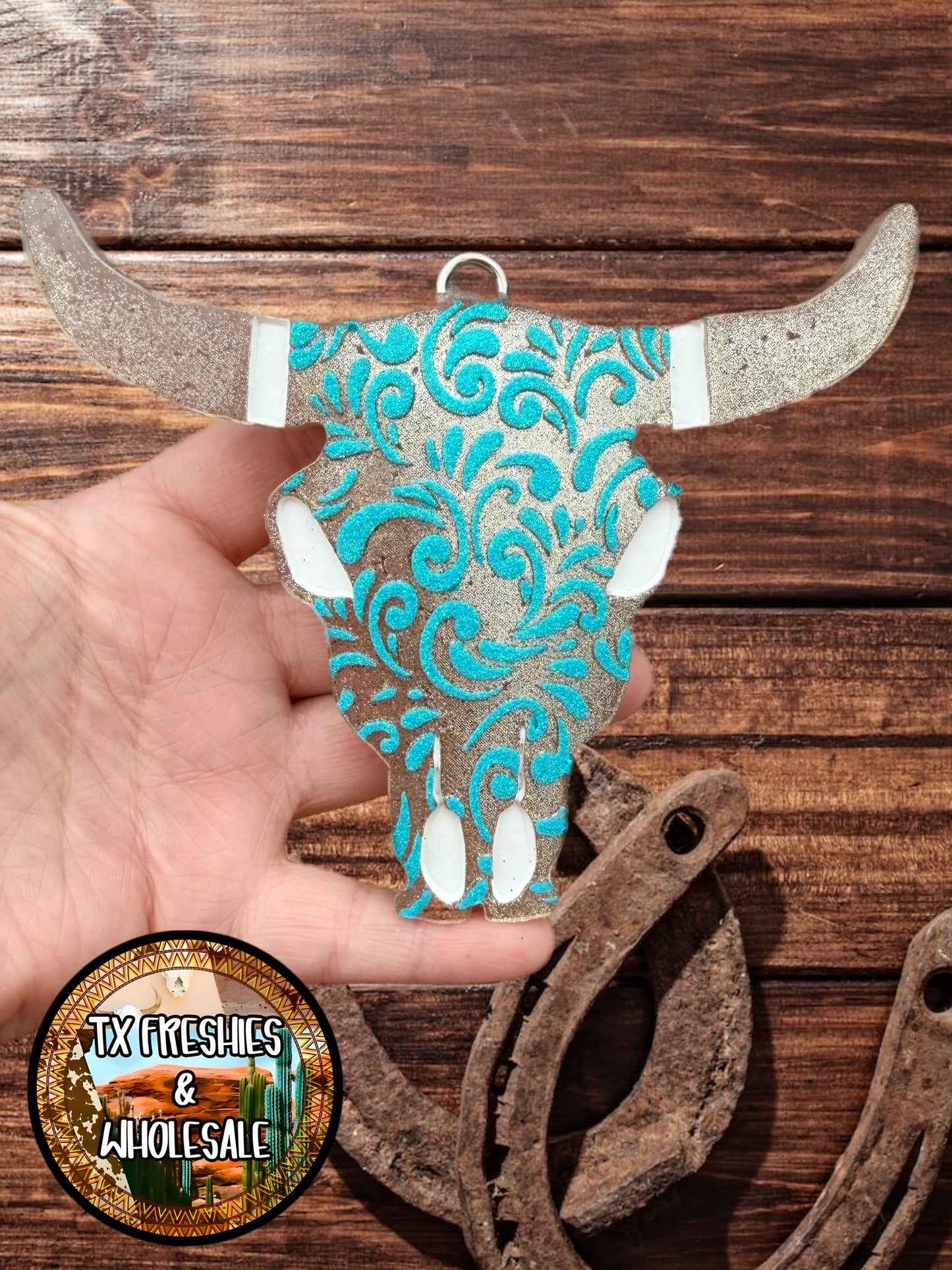 AZTEC BULL SKULL PAINTED CAR FRESHIE (YOU CHOOSE DESIGN)