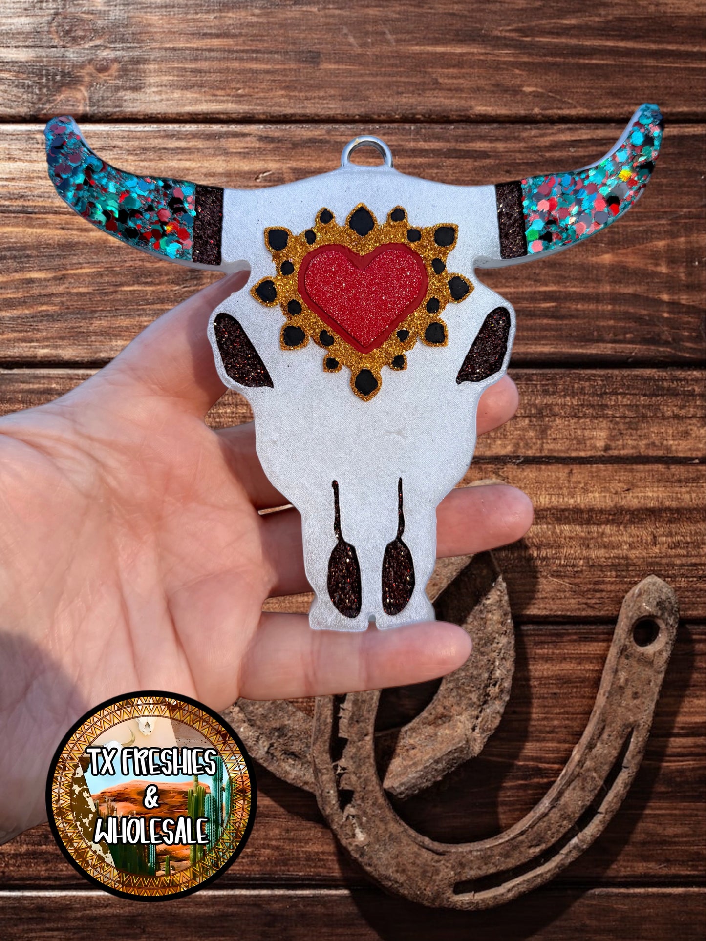 AZTEC BULL SKULL PAINTED CAR FRESHIE (YOU CHOOSE DESIGN)