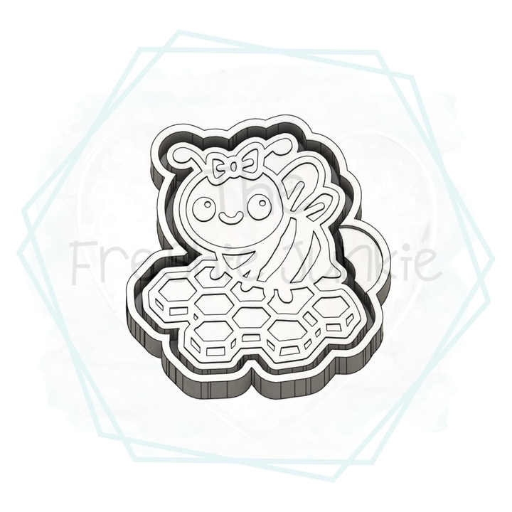 Bee on Honeycomb Freshie Mold