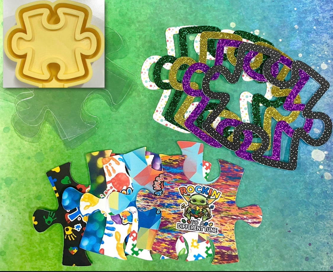 Puzzle Piece Shaker Mold, Cardstock, & Sprinkle Bundle Kit