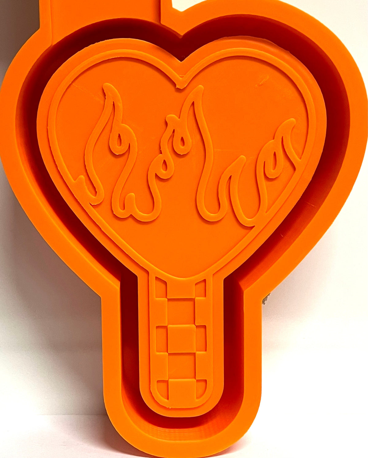 Fire Heart Checkered Sucker Mold