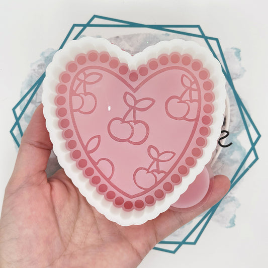 Turquoise Cherry Heart Freshie Mold