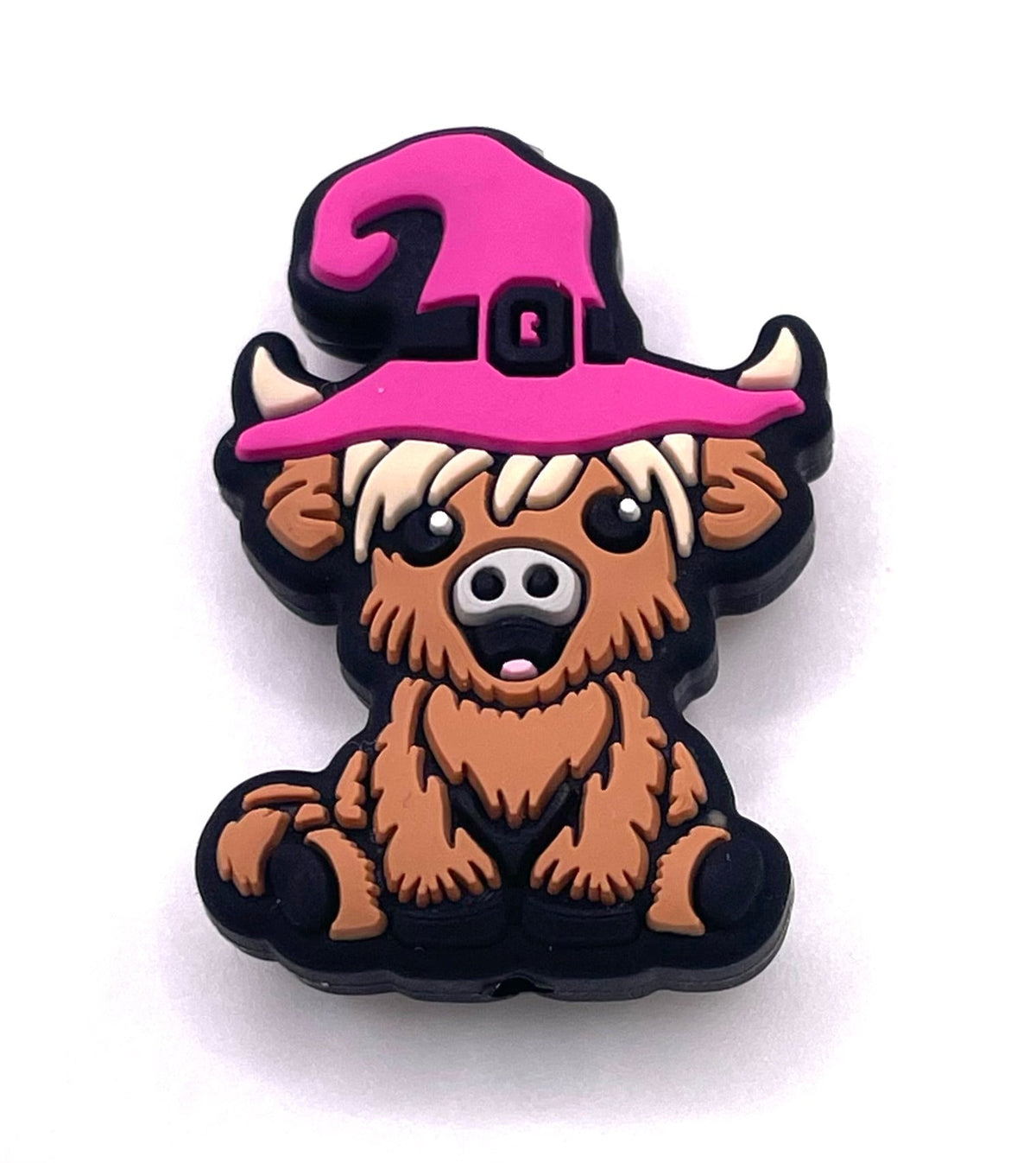 Highland Cow With Witch Hat Focal Bead