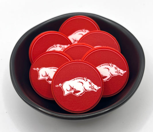 Arkansas Circle Football Focal Bead