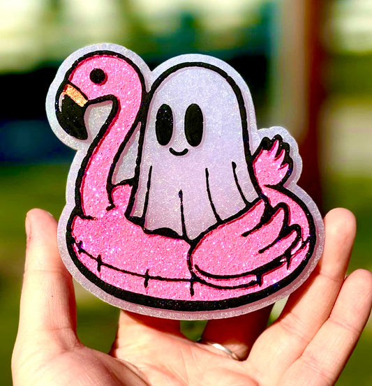 Ghost In Flamingo Floatie Mold