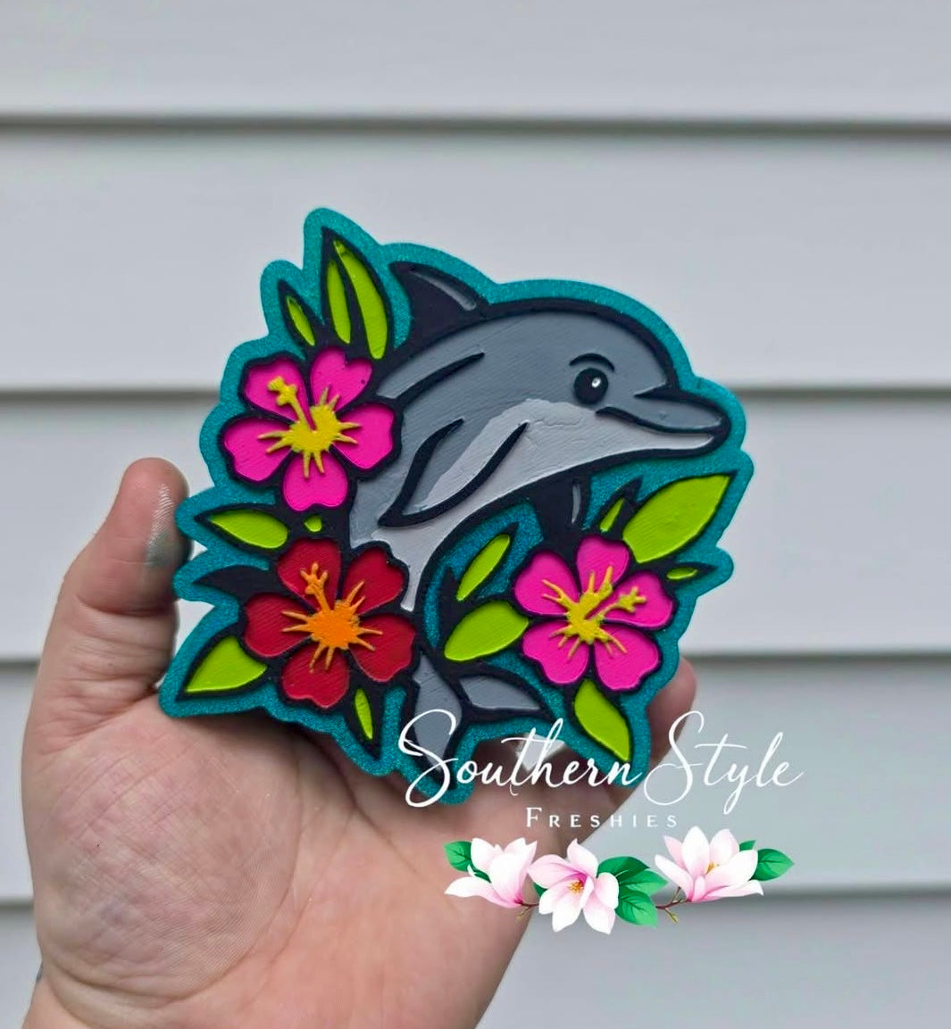 Dolphin with flowers