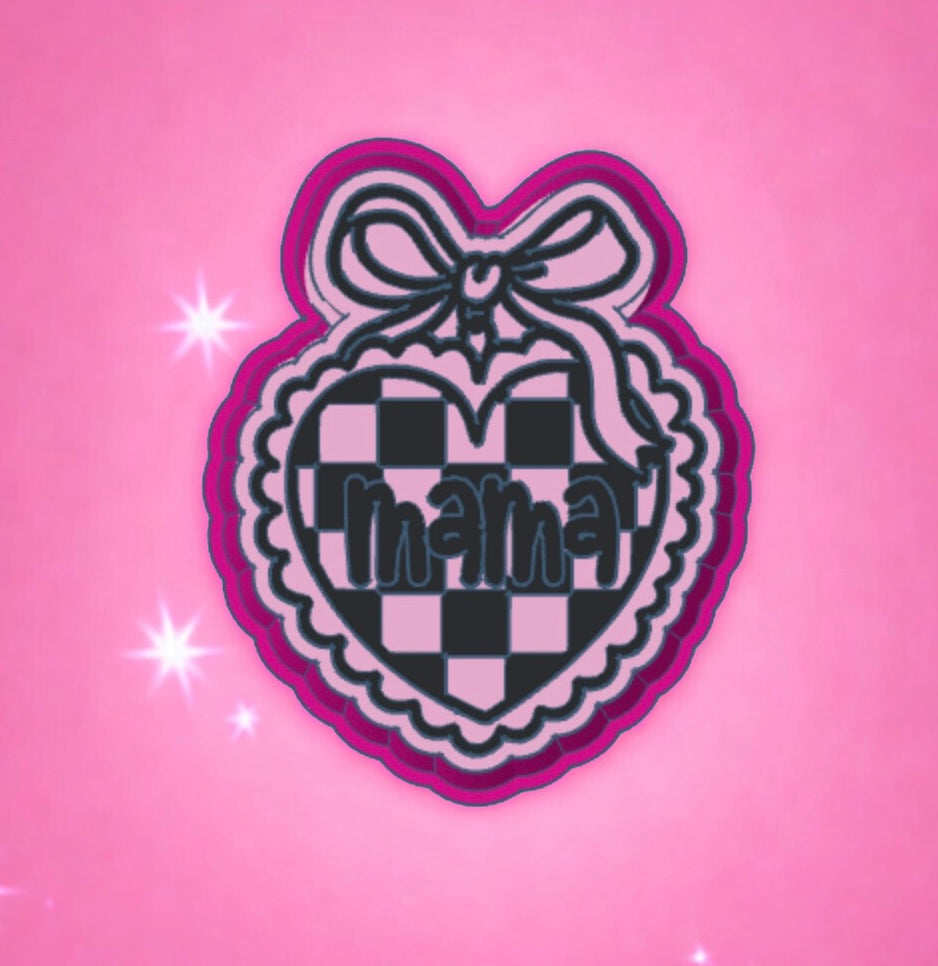 Mama heart checkered