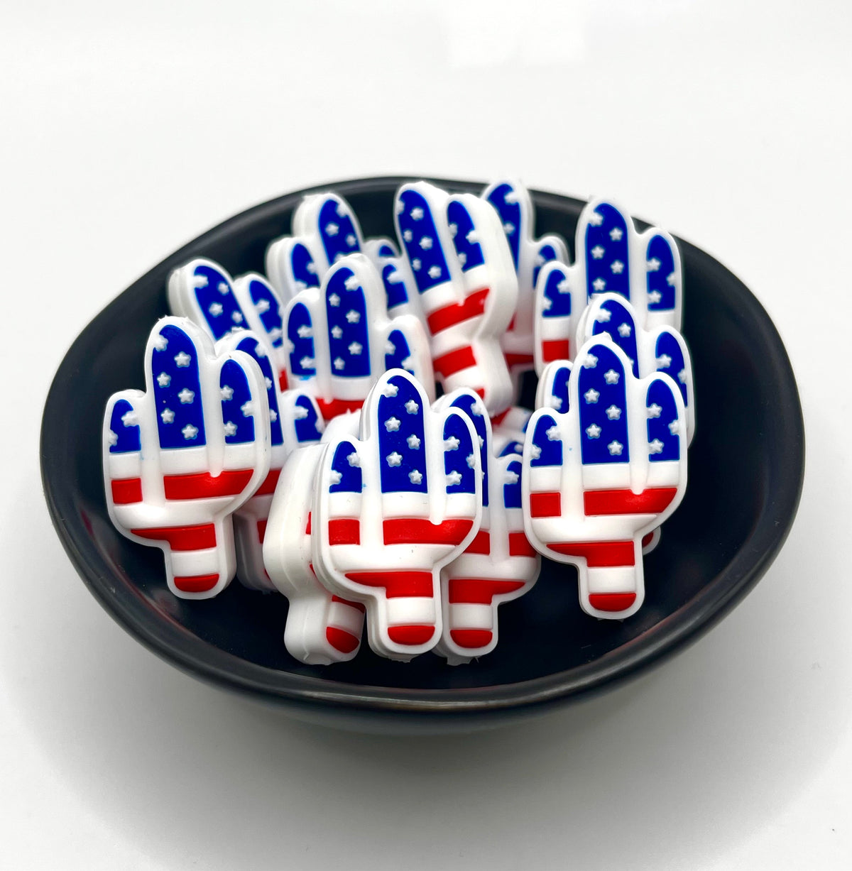 Flag Print Cactus Focal Bead
